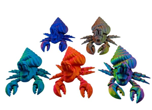 3D Printed Articulated 5'' Hermit Crab TOY Novelty Assorted